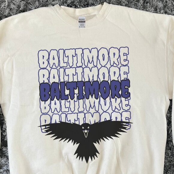 Baltimore Raven Sweatshirt, Retro Baltimore Football , Raven Football Sweatshirt - Picture 2 of 2